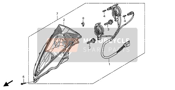 Honda FES125 2005 HEADLIGHT (EU) for a 2005 Honda FES125